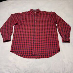 Pendleton Men's Shirt  Red/Blue Plaid 100% Virgin Wool MacDuff Tartan Size L